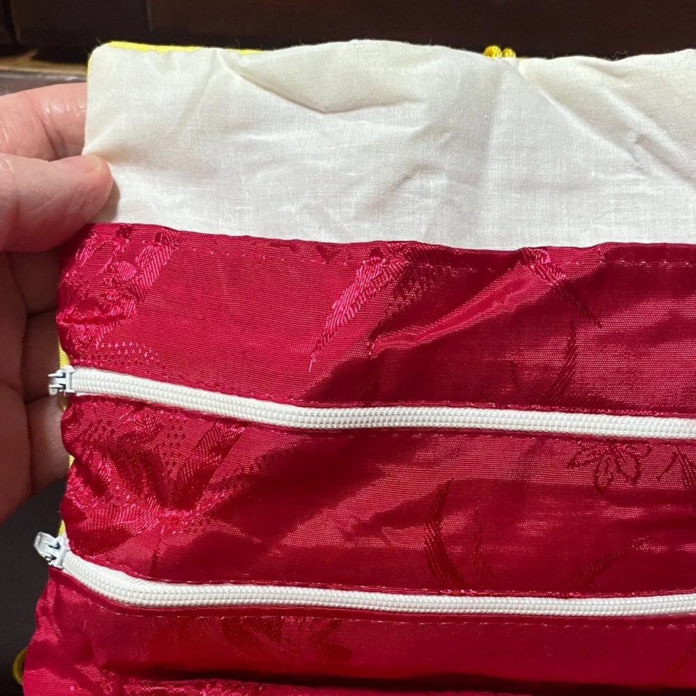Vintage Red satin travel jewelry wrap